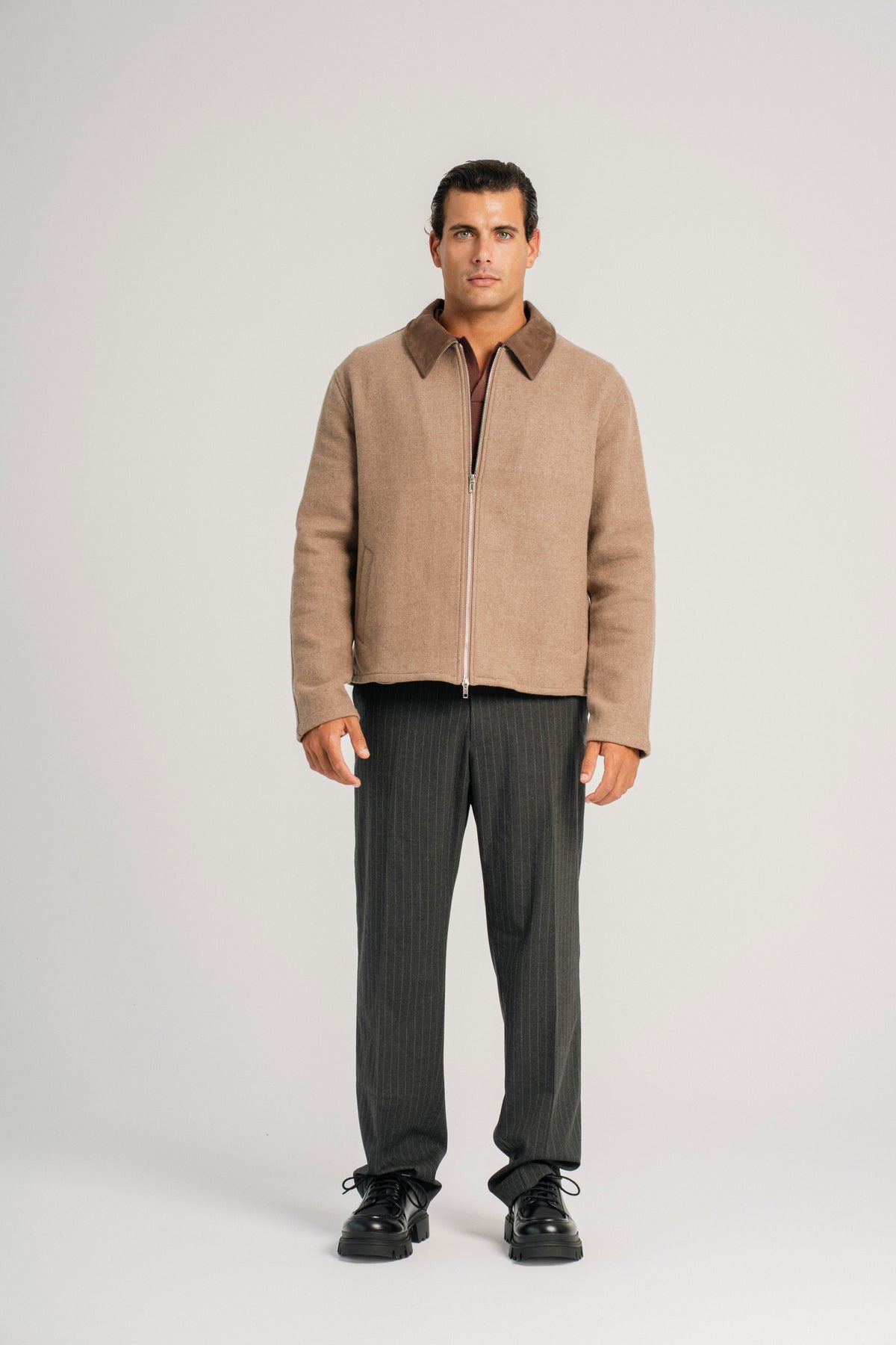 OPALE double wool zip jacket garment photography