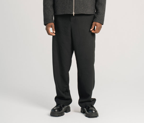Relaxed Fit Black Trousers