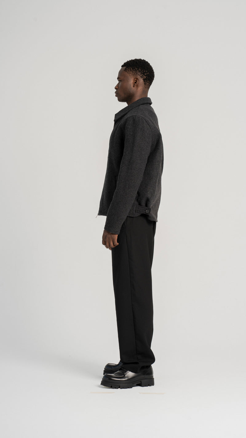 Relaxed Fit Black Trousers